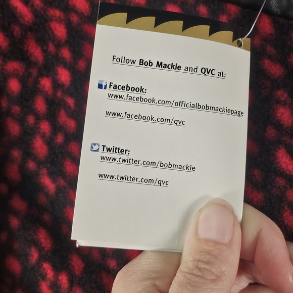 Bob Mackie Fleece Zip Front Jacket‎ Womens 2X Red Wearable Art Boho Faux Leather - Picture 8 of 16